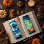 marque-page-halloween-pack-digital-sorciere-jackolantern Collection Halloween digitale – marque-pages illustrés Baby Jack, Bat Baby, sorcière et fantômes.