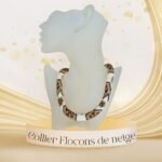 BIJ12COL004 - Collier Brodé - Flocons de neige