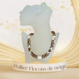 ❄️ Collier Brodé - Flocons de neige ✨
