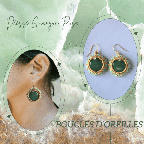 Découvre les Boucles d'oreilles - Déesse Guanyin Pusa, un bijou d’une élégance rare qui allie spiritualité, raffinement et style.