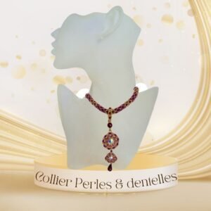 💎 Collier Tissé Élégant en Perles et Dentelles