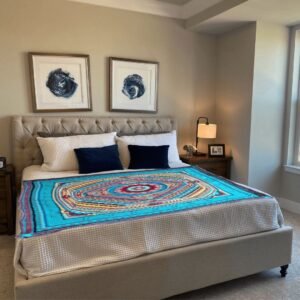 🛏️ Couverture Mandala au crochet - Colorée et Chaleureuse