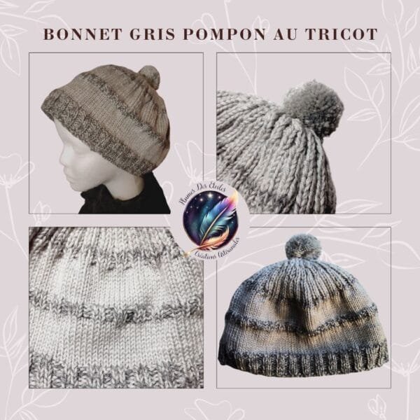 Découvre mon Bonnet Tricoté Gris avec Pompon pour Homme, chaud, tendance, durable, prêt à sublimer ton style avec confort cet hiver.