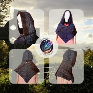 Capuche Skjoldehamn crochetée à la main – Style viking médiéval