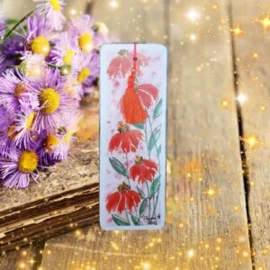 🌸 Marque-Page Échinacées en Fleurs - Élégance & Art
