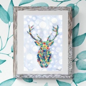 🦌 Majesté Sauvage - Cerf en Acrylique & Aquarelle