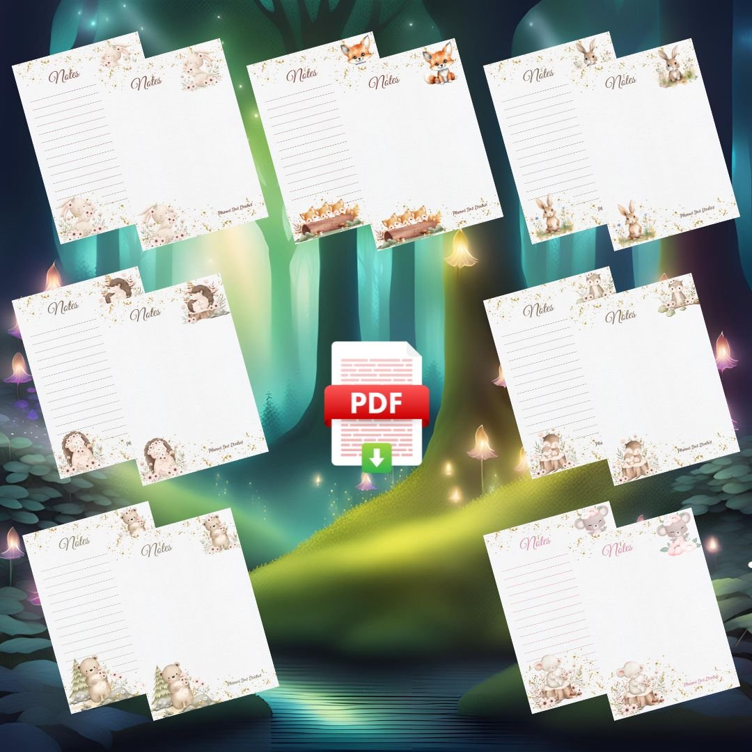 STA24BN031 - Collection Animaux - PDF Besoin d’un carnet mignon et pratique ? Craque pour ma collection Bloc-Notes Animaux Kawaii, tendre et pleine de douceur !