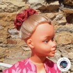 Chouchou crochet - Sanguine tendance, pratique et coloré, parfait pour un look unique et confortable. Accessoire artisanal pour toutes tes coiffures.