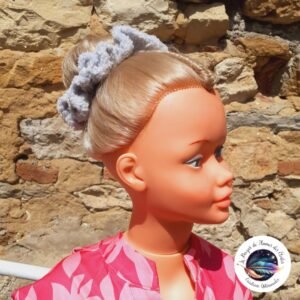 🎀 Chouchous au crochet - Chantilly : douceur & style<span> - </span> Gris vert