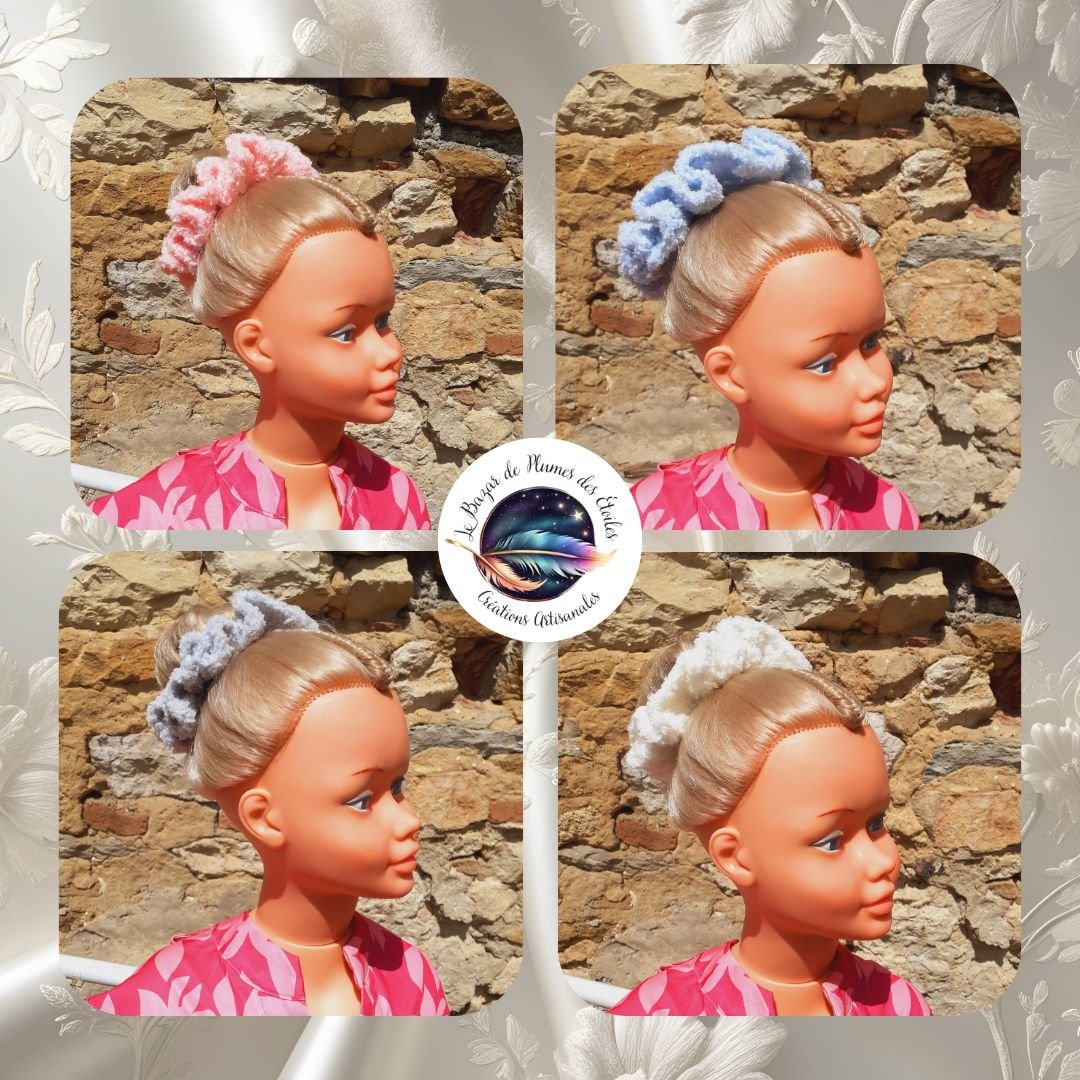 BEA25CHOU005 - Chouchou Chantilly Chouchou au crochet - Chantilly faits main, doux, résistants, colorés et pratiques, pour un confort et un style parfaits.