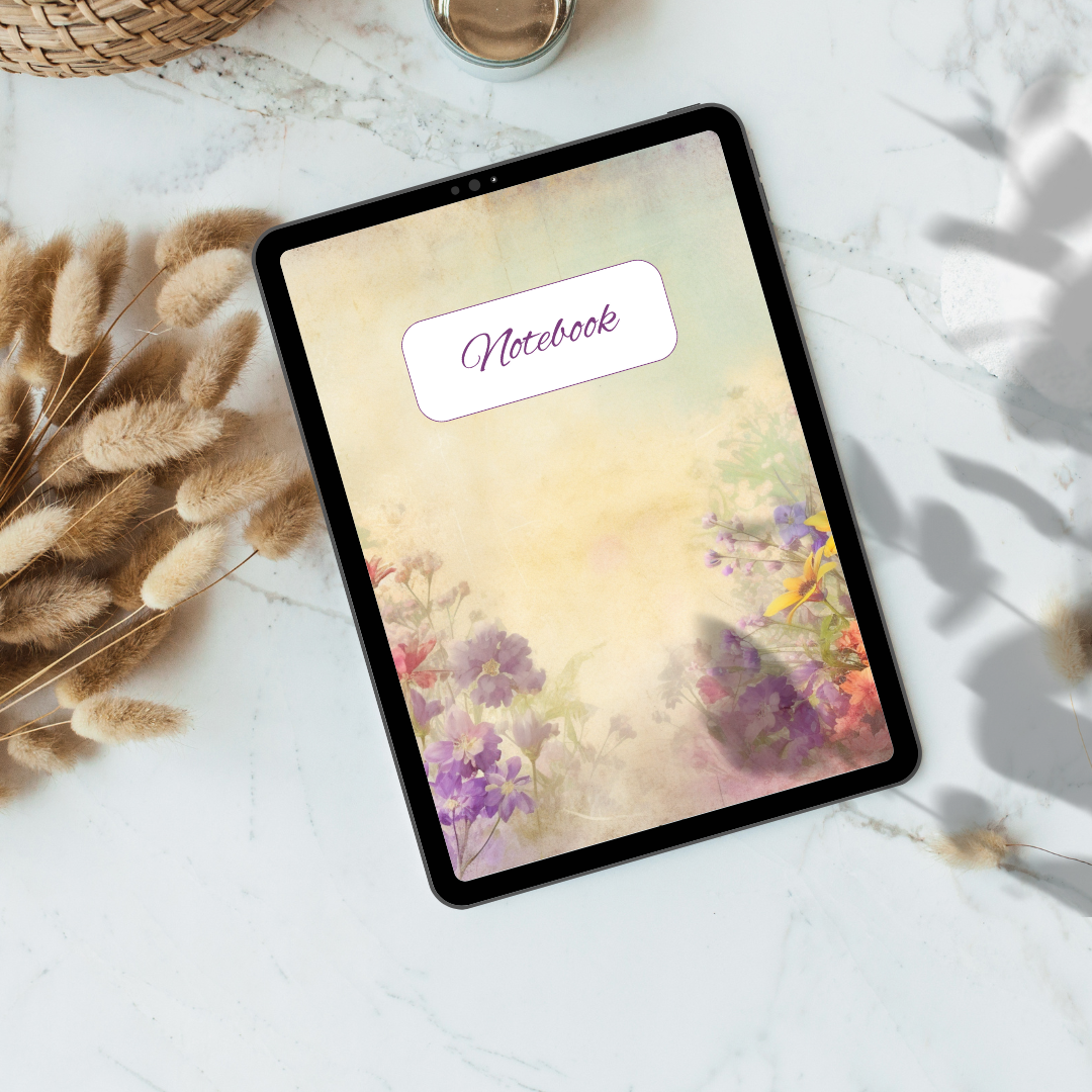 Carnet de notes poétique - Mockup 1 📝 Carnet de notes poétique : Un carnet délicat, 50 pages lignées pour écrire tes pensées,