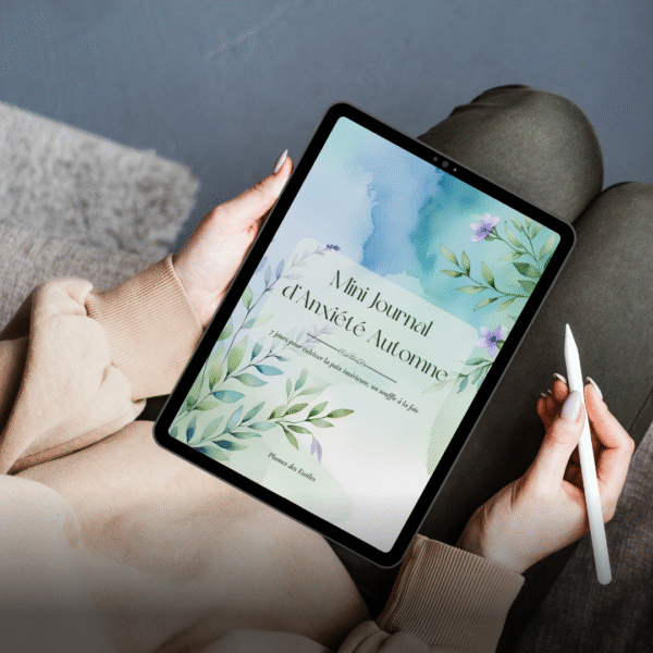 Mini Journal d’Anxiété Automne – Couverture au design automnal apaisant