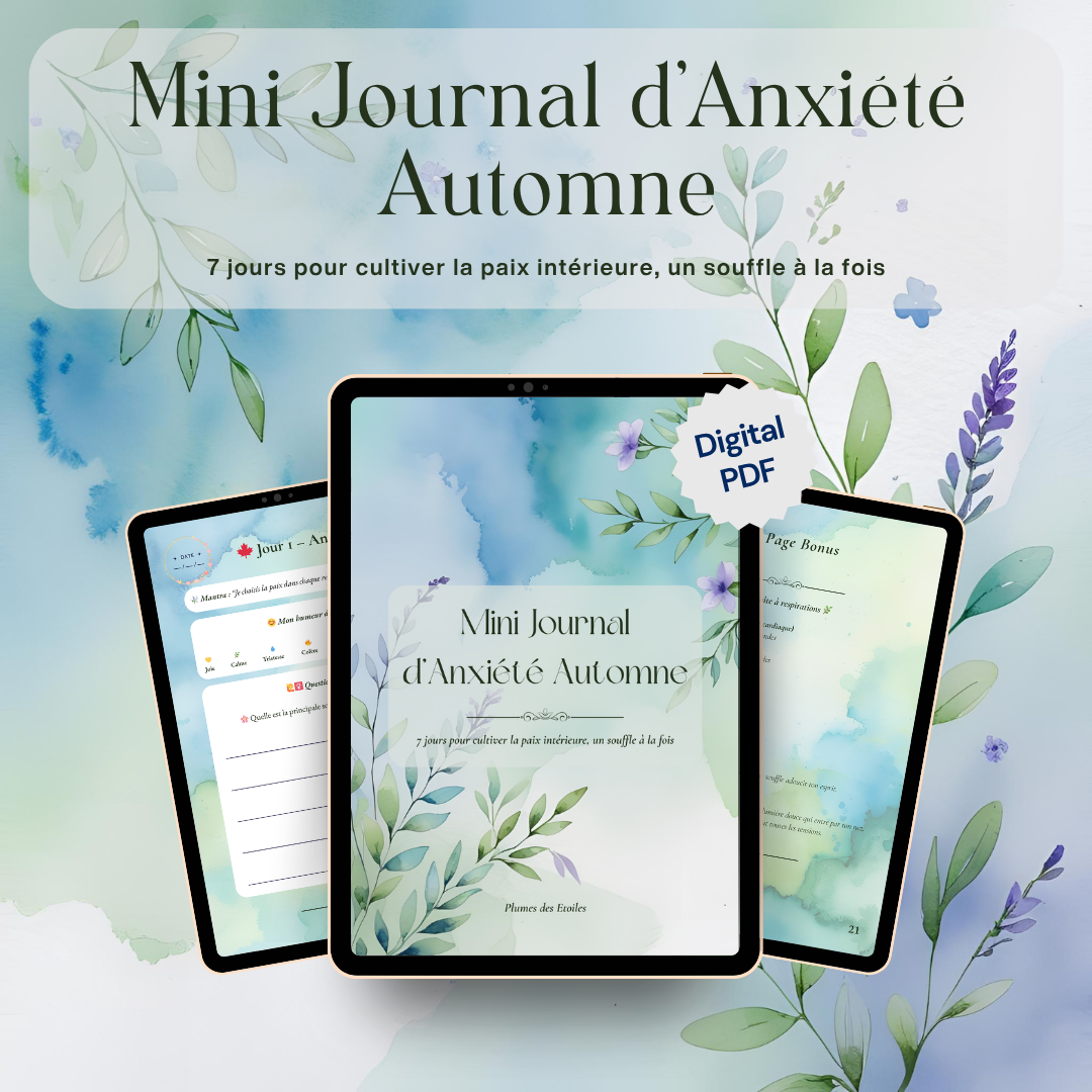 Mini Journal d’Anxiété Automne – Couverture au design automnal apaisant