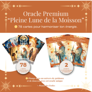Oracle de la pleine lune des moissons – Pack complet 78 cartes à imprimer + 1 livret de contemplation + 1 livret d'accompagnement