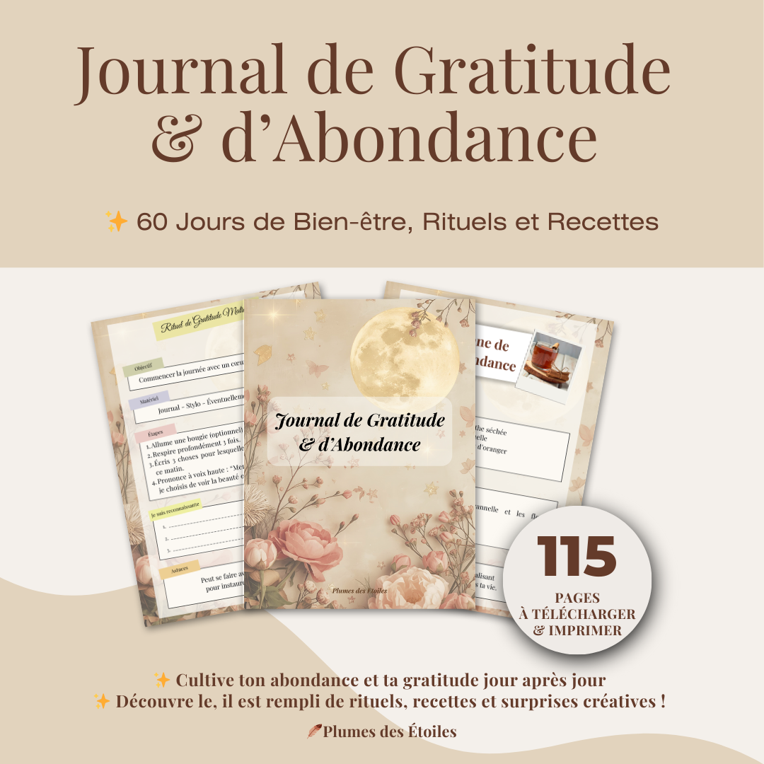 Journal-Gratitude-Abondance-couverture Journal de Gratitude & Abondance – édition premium, couverture poétique avec illustration douce, lune et étoiles, 115 pages numériques